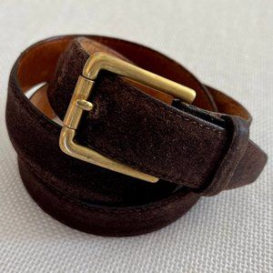 Brooks Brothers Men's 34 Dark Brown Suede Belt